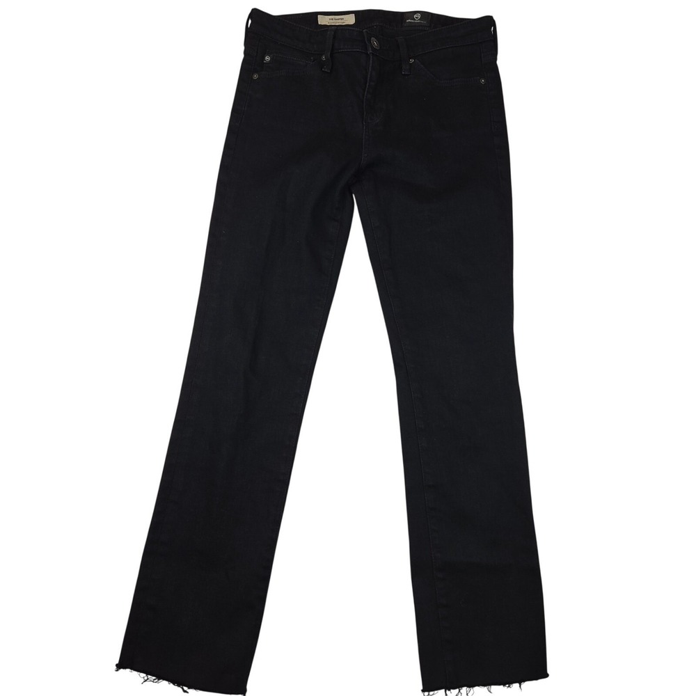 AG Adriano Goldschmied Women Size 25R The Harper Black‎ Jean Raw Hem